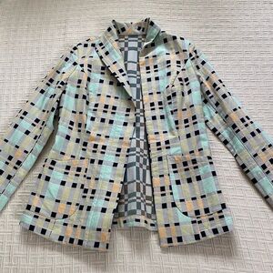 Babette pastel checkered blazer.